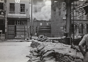 Hand grenade exploding, thrown from the Pantheon Theatre, North Kiangse Road, Shanghai, 1937