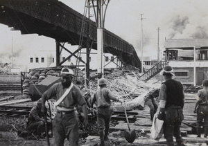 Shanghai North Railway Station signal cabin taken over by Japanese Marines, October 1937