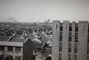 Direct hit on the Shanghai North Railway administration building, Zhabei, Shanghai, October 1937
