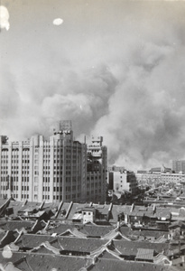 Burning of Zhabei, Shanghai, 1937 (Sun Company Department Store in middle distance)