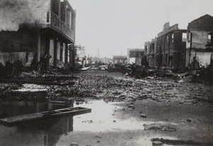 War damage at Muirhead Road and Yuhang Road, Shanghai, August 1937