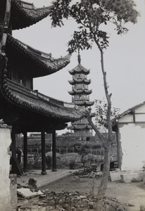 War damage at Longhua Temple, Shanghai, October 1937