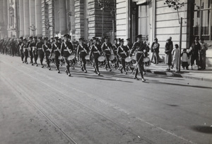 Durham Light Infantry marching along the Bund, Shanghai, 1937
