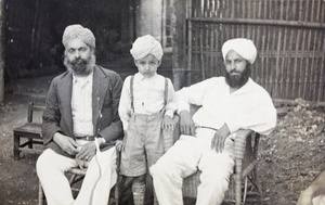 Kartar Singh, Ranjit Singh and a family friend, Shanghai