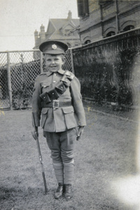 Gerald Johns, dressed up as a soldier