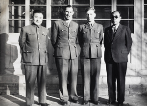 Major-General Ho Kan Tzen, Adrian Evans, John E. Stanfield, and Mr Chu, Peking