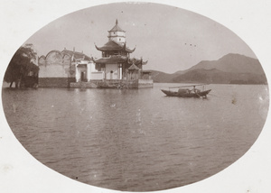 A temple and pagoda on an island, Daye, Hubei