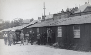 Chinese Labour Corps men by Y.M.C.A. hut, Rouen, France