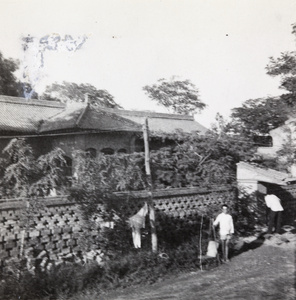 Garden wall and house, Sian