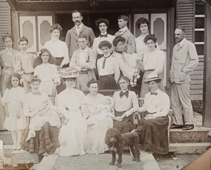 Nellie Dudeney with baby Alvan and other families in Japan, August 1905