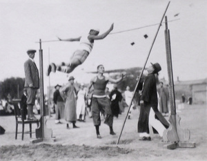 Pole vaulting at the track meet of Chiu Chen School (究真中学), Tientsin