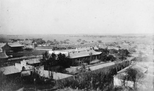 View into a compound in a city