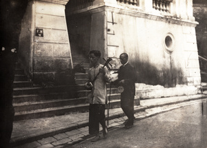 Blind strolling player (musician), with a sanxian (三弦), Hong Kong