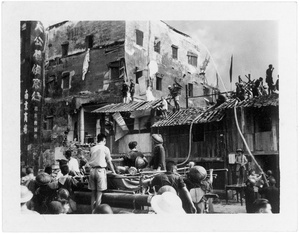 Firefighting in Chongqing, after bombing