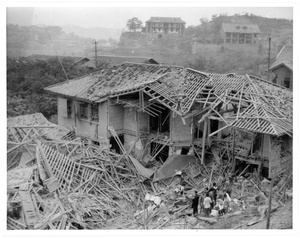 Ruins of the Chungking Hotel, Chongqing, after bombing