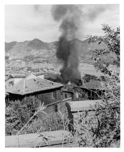 Black smoke from a fire, Chongqing