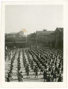 Group outdoor exercise class for women