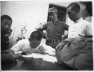 Orders being written, under the watchful eye of a general, Central Hebei province