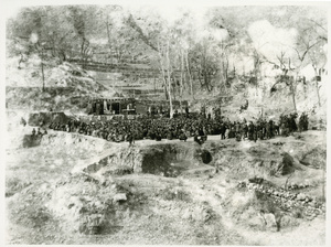 A mass meeting on a hillside