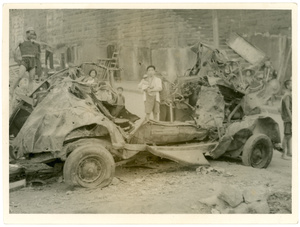 A badly damaged car