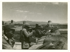 Chinese troops of the 29th Army, with ZB-26 light machine guns, on Lugou Bridge (卢沟桥), Beijing (Marco Polo Bridge Incident), July 1937