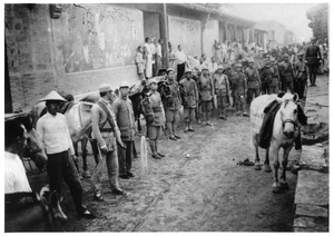 Lindsay's escort for crossing the Peking-Hankow railway line