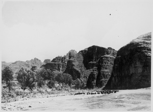 Mount Langya (狼牙山 Wolf's Tooth Mountain), Hebei, with a herd of goats