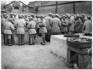 Students' meal time at the Bethune Medical School (Bai Xiao), 3rd Sub-district, Jinchaji, 1943