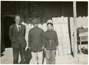 Michael Lindsay (林迈可), Hsiao Li Lindsay (李效黎), and a Chinese man, Yan'an (延安)