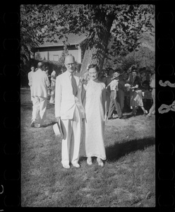 Michael Lindsay (林迈可) and Hsiao Li Lindsay (李效黎) at their wedding party at Yenching University (燕京大學), Beijing (北京)