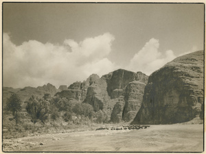 Mount Langya (狼牙山 Wolf's Tooth Mountain), Hebei, with a herd of goats