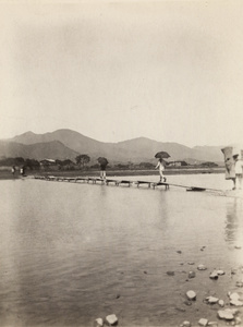 Wooden trestle foot bridge, Dong Xi, Yongchun, Fujian