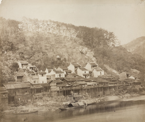 Houses by a river and hillside, Taiwan