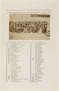 Names of Members of the Missionary Conference, Shanghai, May 1877, page 1