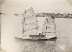 Dr James Laidlaw Maxwell in his sail boat, Kaohsiung, Taiwan