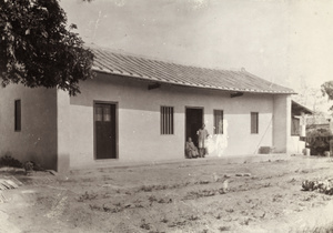 Two women in the doorway of Miss G.J. Maclagan's rest house for women, Zhangpu