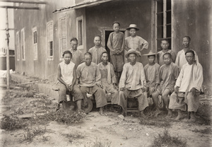 Construction workers at the new hospital, Yongchun