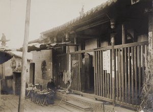 Street food stall outside the Chinese Anti-opium refuge, Yongchun