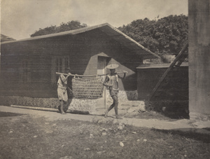 Porters leaving the hospital