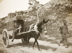 A Peking cart with a carter and a passenger
