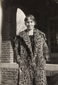 Marjorie Gordon Maxwell, outside the family house, Peking Union Medical College, Beijing