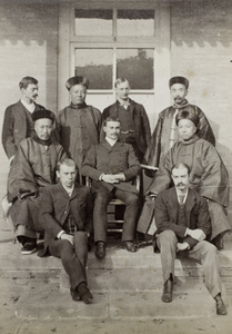 Group of Chinese and European men