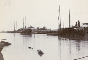 Japanese transport ships alongside the German Bund, Tientsin