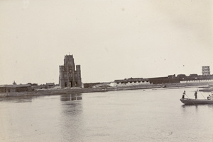 Ruins of the Roman Catholic Cathedral and pagoda in the Chinese City, Tianjin