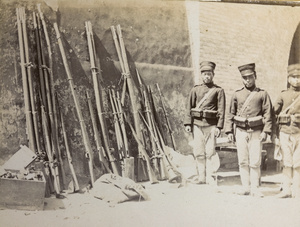Weapons found by Japanese soldiers in the Shui-tzu-yin Fort, Tientsin