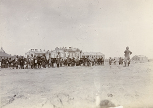 Sikh troops with 'Maxim' guns, Tientsin