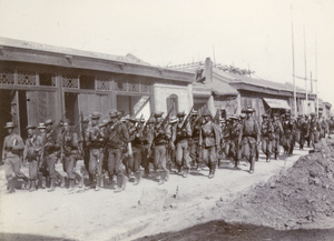 British Royal Marine 'Bluejackets' leaving Tianjin for the relief of Beijing, 1900