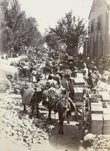 Supply convoy departing from Tientsin for Peking