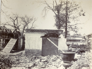 British Marines on a gun platform, Mongol Market, Peking