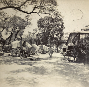 Carts for hauling stores, siege of the Legation Quarter, Peking